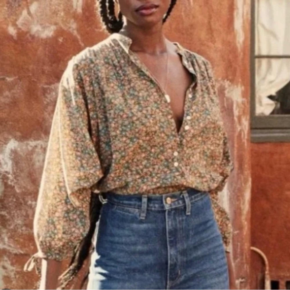 Doen O’keefe top in yellow laurel canyon rose